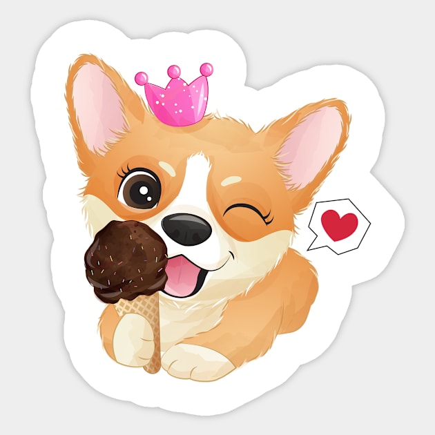 corgi dog love tshirt Sticker by Tshirt lover 1